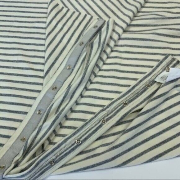 Nuroo Nursing Scarf Gray White Stripe Convertible Breastfeeding Cover Soft - Picture 6 of 7